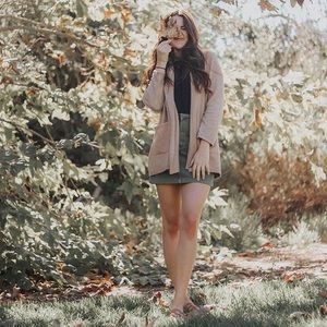 Free People army green mini skirt